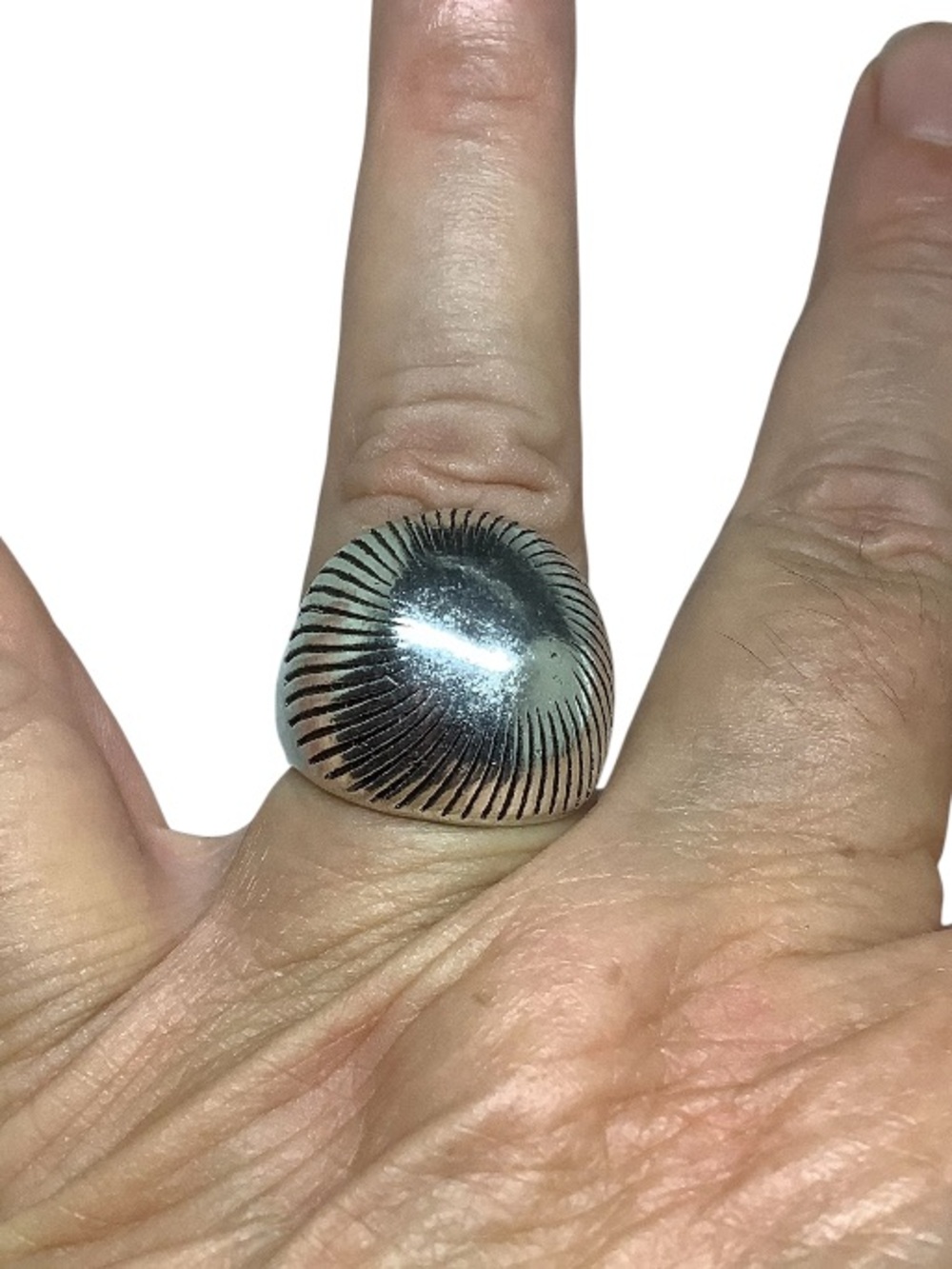 Metal Dome unisex Statement Ring -